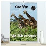 Giraffen. Voller Stolz und Grazie (hochwertiger Premium Wandkalender 2024 DIN A2 hoch), Kunstdruck in Hochglanz