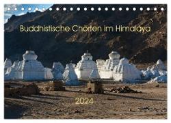 Buddhistische Chörten im Himalaya (Tischkalender 2024 DIN A5 quer), CALVENDO Monatskalender
