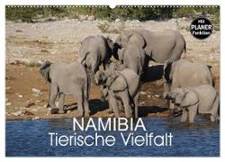 Namibia - Tierische Vielfalt (Planer) (Wandkalender 2024 DIN A2 quer), CALVENDO Monatskalender