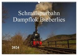 Schmalspurbahn Dampflok Bieberlies (Wandkalender 2024 DIN A2 quer), CALVENDO Monatskalender