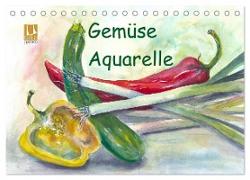 Gemüse Aquarelle (Tischkalender 2024 DIN A5 quer), CALVENDO Monatskalender