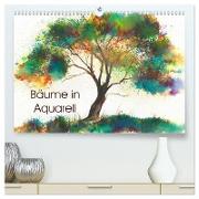 Bäume in Aquarell (hochwertiger Premium Wandkalender 2024 DIN A2 quer), Kunstdruck in Hochglanz
