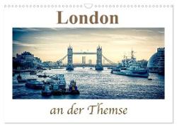 London an der Themse (Wandkalender 2024 DIN A3 quer), CALVENDO Monatskalender