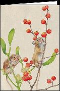 Doppelkarte. Let`s go green. Hamster in Zweigen / blanko