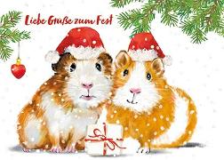 Postkarte. Liebe Grüße zum Fest (Hamster)