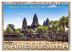 Kambodscha, Angkor Thom, Angkor Wat und Bayon (Tischkalender 2024 DIN A5 quer), CALVENDO Monatskalender