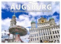 Augsburg ¿ Die Highlights der schwäbischen Metropole (Wandkalender 2024 DIN A4 quer), CALVENDO Monatskalender