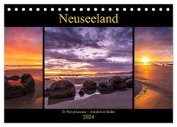 Neuseeland - Attraktiver Süden (Tischkalender 2024 DIN A5 quer), CALVENDO Monatskalender