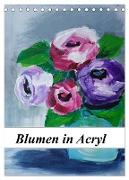 Blumen in Acryl (Tischkalender 2024 DIN A5 hoch), CALVENDO Monatskalender