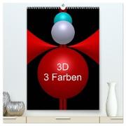 3D - 3 Farben (hochwertiger Premium Wandkalender 2024 DIN A2 hoch), Kunstdruck in Hochglanz