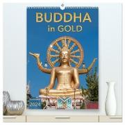 BUDDHA in GOLD (hochwertiger Premium Wandkalender 2024 DIN A2 hoch), Kunstdruck in Hochglanz