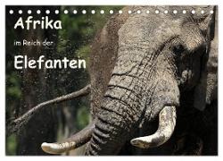 Afrika - im Reich der Elefanten (Tischkalender 2024 DIN A5 quer), CALVENDO Monatskalender