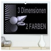 3 Dimensionen - 2 Farben (hochwertiger Premium Wandkalender 2024 DIN A2 quer), Kunstdruck in Hochglanz