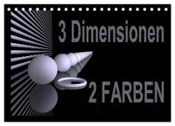 3 Dimensionen - 2 Farben (Tischkalender 2024 DIN A5 quer), CALVENDO Monatskalender