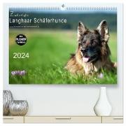 Zauberhafte Langhaar Schäferhunde (hochwertiger Premium Wandkalender 2024 DIN A2 quer), Kunstdruck in Hochglanz