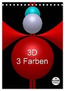 3D - 3 Farben (Tischkalender 2024 DIN A5 hoch), CALVENDO Monatskalender