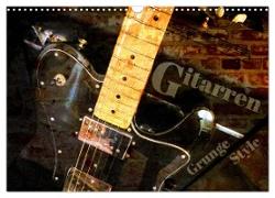 Gitarren - Grunge Style (Wandkalender 2024 DIN A3 quer), CALVENDO Monatskalender