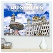 Augsburg ¿ Die Highlights der schwäbischen Metropole (hochwertiger Premium Wandkalender 2024 DIN A2 quer), Kunstdruck in Hochglanz