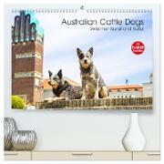 Australian Cattle Dogs zwischen Kunst und Kultur (hochwertiger Premium Wandkalender 2024 DIN A2 quer), Kunstdruck in Hochglanz
