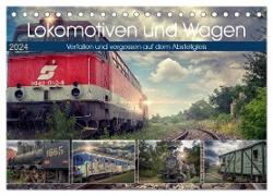 Lokomotiven und Wagen - Verfallen und vergessen auf dem Abstellgleis (Tischkalender 2024 DIN A5 quer), CALVENDO Monatskalender