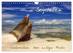 Seychellen - Inselparadiese Mahé La Digue Praslin (Wandkalender 2024 DIN A4 quer), CALVENDO Monatskalender