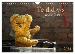 Teddys...jeder liebt sie (Wandkalender 2024 DIN A4 quer), CALVENDO Monatskalender