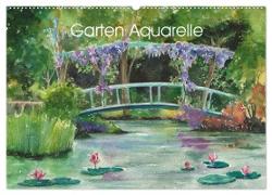 Garten Aquarelle (Wandkalender 2024 DIN A2 quer), CALVENDO Monatskalender