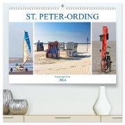 ST. PETER ORDING Strand und Meer (hochwertiger Premium Wandkalender 2024 DIN A2 quer), Kunstdruck in Hochglanz