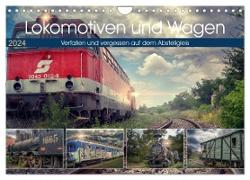 Lokomotiven und Wagen - Verfallen und vergessen auf dem Abstellgleis (Wandkalender 2024 DIN A4 quer), CALVENDO Monatskalender