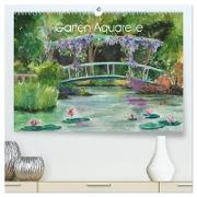 Garten Aquarelle (hochwertiger Premium Wandkalender 2024 DIN A2 quer), Kunstdruck in Hochglanz