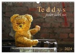 Teddys...jeder liebt sie (Wandkalender 2024 DIN A3 quer), CALVENDO Monatskalender