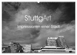 StuttgArt - Impressionen einer Stadt (Wandkalender 2024 DIN A2 quer), CALVENDO Monatskalender