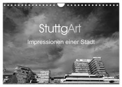 StuttgArt - Impressionen einer Stadt (Wandkalender 2024 DIN A4 quer), CALVENDO Monatskalender
