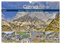 Carrara Marmor - weißes Gold der Toscana (Wandkalender 2024 DIN A3 quer), CALVENDO Monatskalender