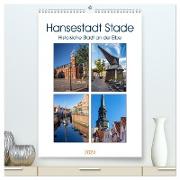 Hansestadt Stade - Historische Stadt an der Elbe (hochwertiger Premium Wandkalender 2024 DIN A2 hoch), Kunstdruck in Hochglanz