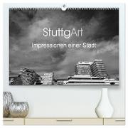 StuttgArt - Impressionen einer Stadt (hochwertiger Premium Wandkalender 2024 DIN A2 quer), Kunstdruck in Hochglanz