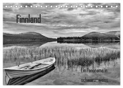 Finnland Panorama in schwarz-weiss (Tischkalender 2024 DIN A5 quer), CALVENDO Monatskalender