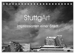 StuttgArt - Impressionen einer Stadt (Tischkalender 2024 DIN A5 quer), CALVENDO Monatskalender