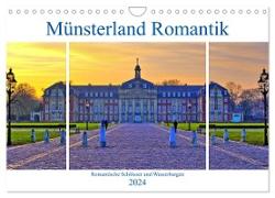 Münsterland Romantik - Romantische Schlösser und Wasserburgen (Wandkalender 2024 DIN A4 quer), CALVENDO Monatskalender