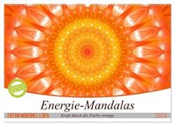 Energie - Mandalas in orange (Wandkalender 2024 DIN A2 quer), CALVENDO Monatskalender