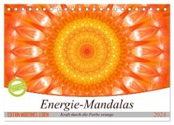 Energie - Mandalas in orange (Tischkalender 2024 DIN A5 quer), CALVENDO Monatskalender
