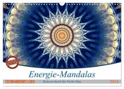 Energie-Mandalas in blau (Wandkalender 2024 DIN A3 quer), CALVENDO Monatskalender