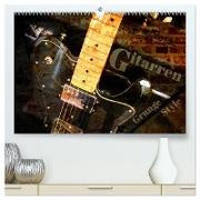 Gitarren - Grunge Style (hochwertiger Premium Wandkalender 2024 DIN A2 quer), Kunstdruck in Hochglanz