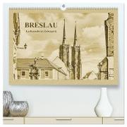 Breslau - Ein Kalender im Zeitungsstil (hochwertiger Premium Wandkalender 2024 DIN A2 quer), Kunstdruck in Hochglanz
