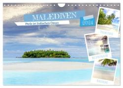 Malediven, Perle im Indischen Ozean (Wandkalender 2024 DIN A4 quer), CALVENDO Monatskalender