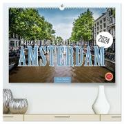 Amsterdam - Wasserstraßen und Grachten (hochwertiger Premium Wandkalender 2024 DIN A2 quer), Kunstdruck in Hochglanz