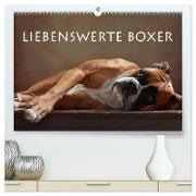 Liebenswerte Boxer (hochwertiger Premium Wandkalender 2024 DIN A2 quer), Kunstdruck in Hochglanz