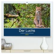 Der Luchs - Hochbeinig, Pinselohren, Backenbart (hochwertiger Premium Wandkalender 2024 DIN A2 quer), Kunstdruck in Hochglanz