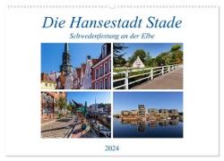 Die Hansestadt Stade - Schwedenfestung an der Elbe (Wandkalender 2024 DIN A2 quer), CALVENDO Monatskalender