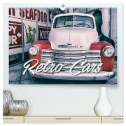 Retro Cars (hochwertiger Premium Wandkalender 2024 DIN A2 quer), Kunstdruck in Hochglanz